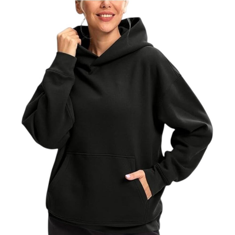 NWT G Gradual Oversized Fleece Black Hoodie Sweatshirt XS